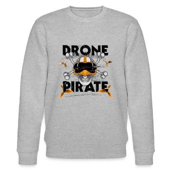 Drone pirate freestyle crâne de quadricoptère FPV - Sweat bio CHANGER Stanley/Stella Unisexe - gris chiné - Devant - Nik (191cm) & Marisol (170cm)