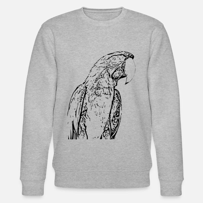 Papageien Vogel schwarz - Stanley/Stella Unisex Bio-Sweatshirt CHANGER  - Grau meliert