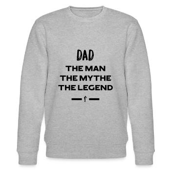 Papa der Mann der Mythos die Legende - Stanley/Stella Unisex Bio-Sweatshirt CHANGER  - Grau meliert - Vorne - Nik (191cm) & Marisol (170cm)