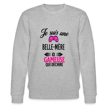 je suis gameuse qui déchire et belle-mère - Sweat bio CHANGER Stanley/Stella Unisexe - gris chiné - Devant - Nik (191cm) & Marisol (170cm)