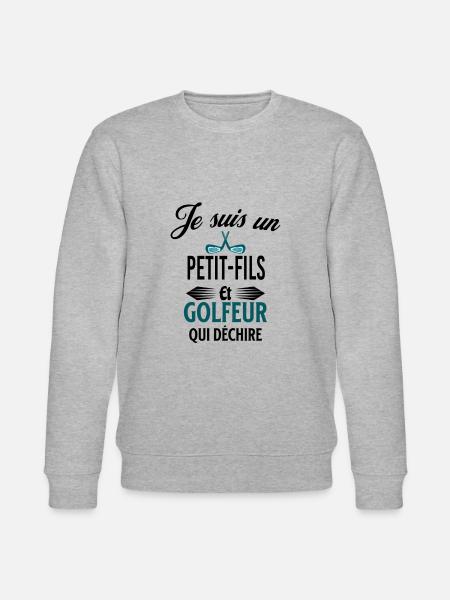 je suis golfeur qui déchire et petit-fils - Sweat bio CHANGER Stanley/Stella Unisexe - gris chiné