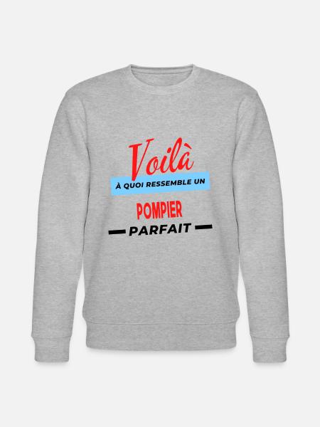 Voilà a quoi ressemble un POMPIER Humour - Sweat bio CHANGER Stanley/Stella Unisexe - gris chiné