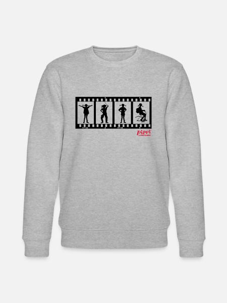 Pippi Langstrømpe Filmstrimmel af Pippi - Stanley/Stella økologisk unisex-sweatshirt CHANGER  - grå meleret
