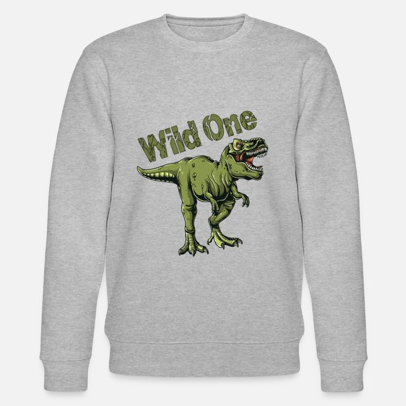 Wilder Dinosaurier - Stanley/Stella Unisex Bio-Sweatshirt CHANGER  - Grau meliert