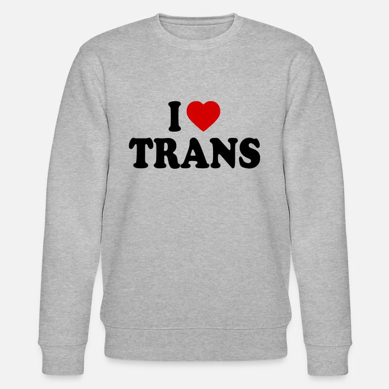 I love trans - Stanley/Stella Unisex Bio-Sweatshirt CHANGER  - Grau meliert