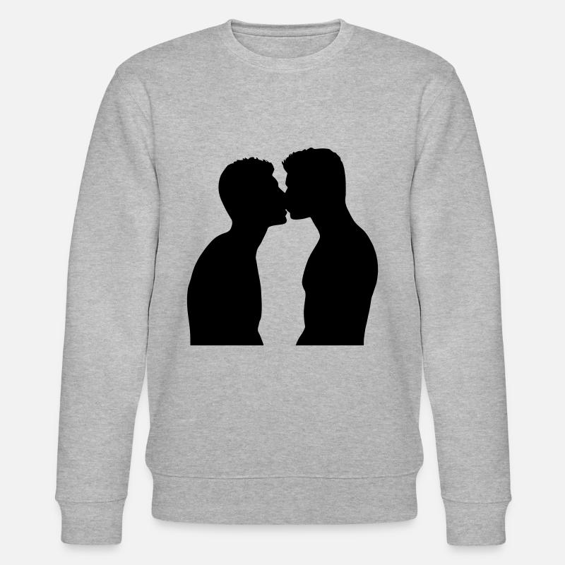 Gay Pride Kuss - Stanley/Stella Unisex Bio-Sweatshirt CHANGER  - Grau meliert
