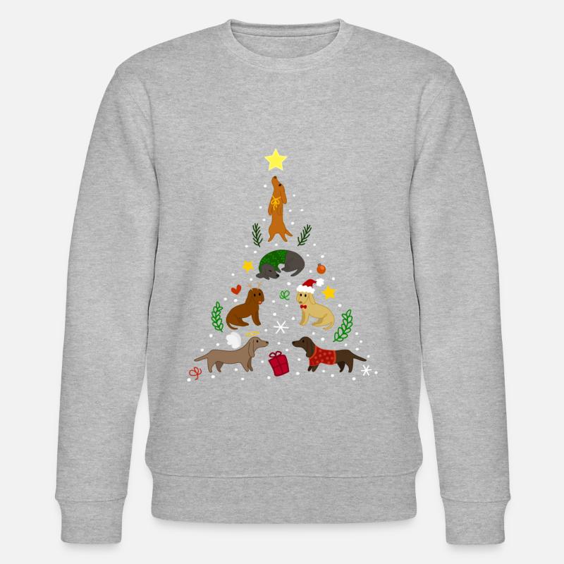 Dackel Tree Christmas - Stanley/Stella Unisex Bio-Sweatshirt CHANGER  - Grau meliert