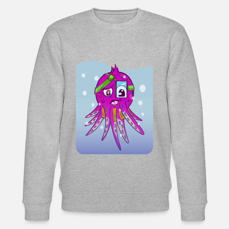 Mignon poulpe rose - Sweat bio CHANGER Stanley/Stella Unisexe - gris chiné