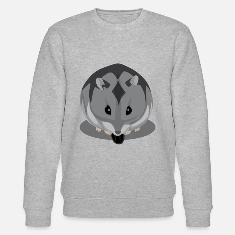 Hamster noir et gris mangeant - Sweat bio CHANGER Stanley/Stella Unisexe - gris chiné