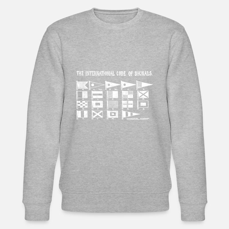 Signal Flagge Code Seefahrer - Stanley/Stella Unisex Bio-Sweatshirt CHANGER  - Grau meliert