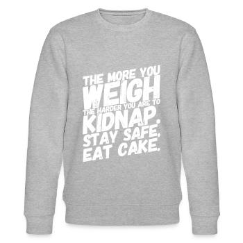 Lustige Coole Witzige Sprüche Kuchen - Stanley/Stella Unisex Bio-Sweatshirt CHANGER  - Grau meliert - Vorne - Nik (191cm) & Marisol (170cm)
