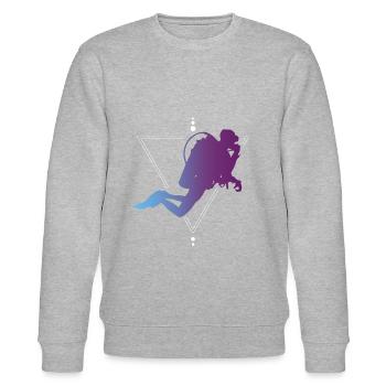 Taucher Tauchen Sporttaucher Dreieck Lila - Stanley/Stella Unisex Bio-Sweatshirt CHANGER  - Grau meliert - Vorne - Nik (191cm) & Marisol (170cm)