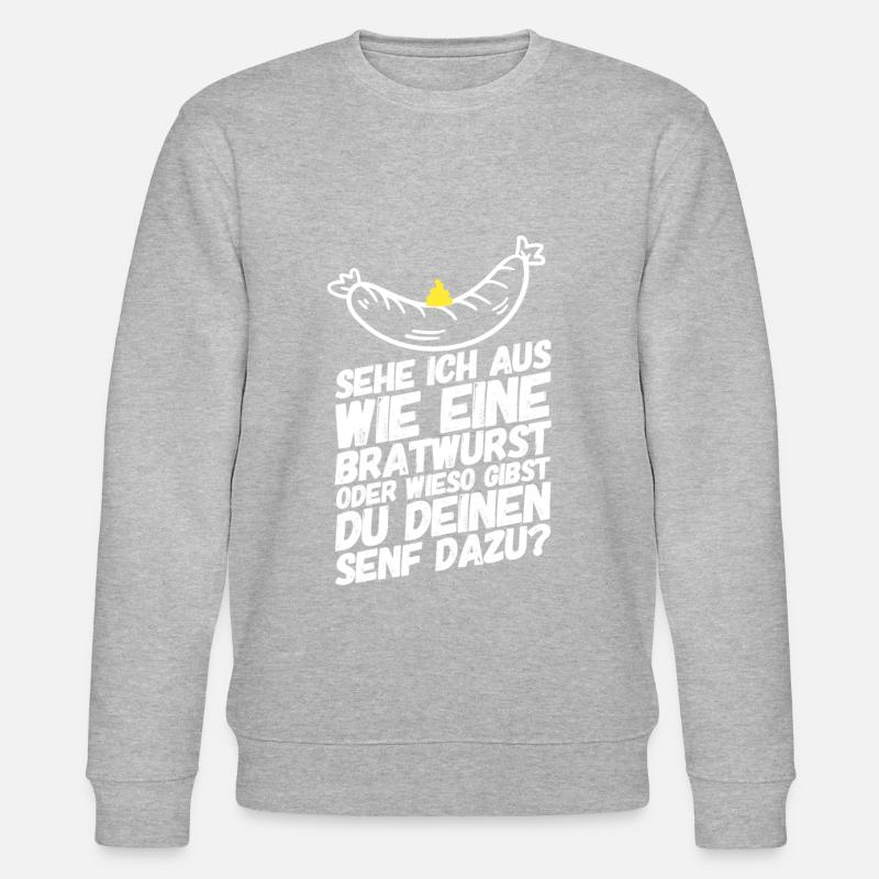 Bratwurst Senf Sprüche - Stanley/Stella Unisex Bio-Sweatshirt CHANGER  - Grau meliert
