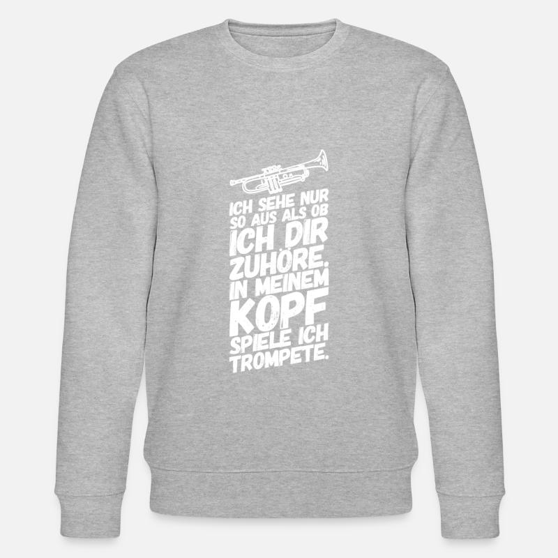 Trompete Trompeten Trompeter Kopf - Stanley/Stella Unisex Bio-Sweatshirt CHANGER  - Grau meliert