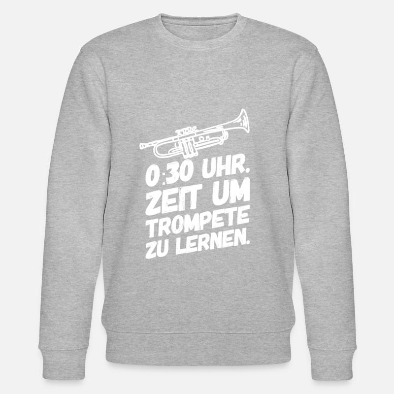 Trompete Trompeten Trompeter Zeit - Stanley/Stella Unisex Bio-Sweatshirt CHANGER  - Grau meliert