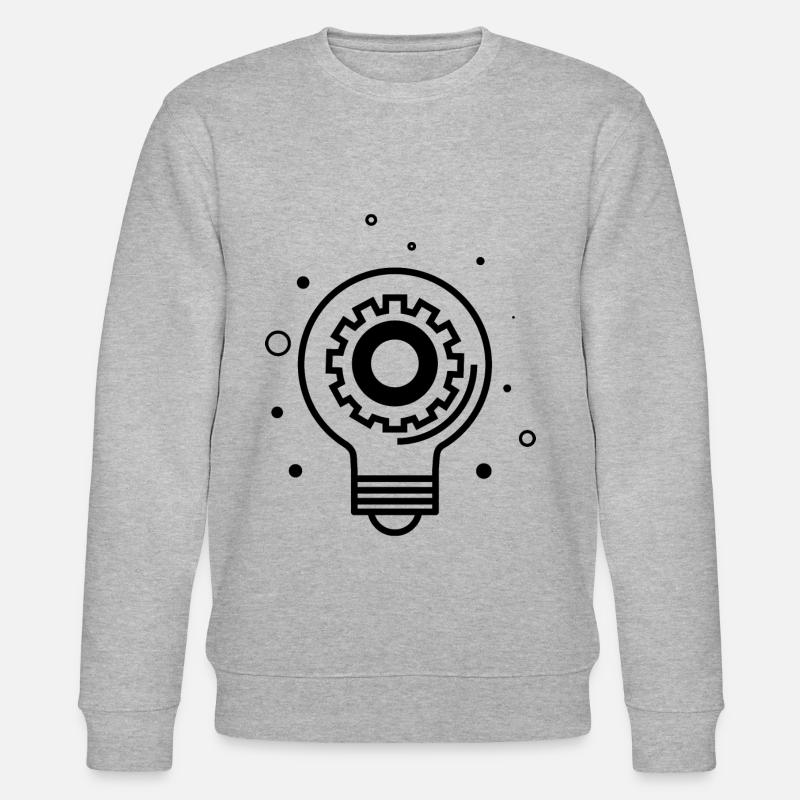 Birne - Glühbirne Lampe Licht - Stanley/Stella Unisex Bio-Sweatshirt CHANGER  - Grau meliert
