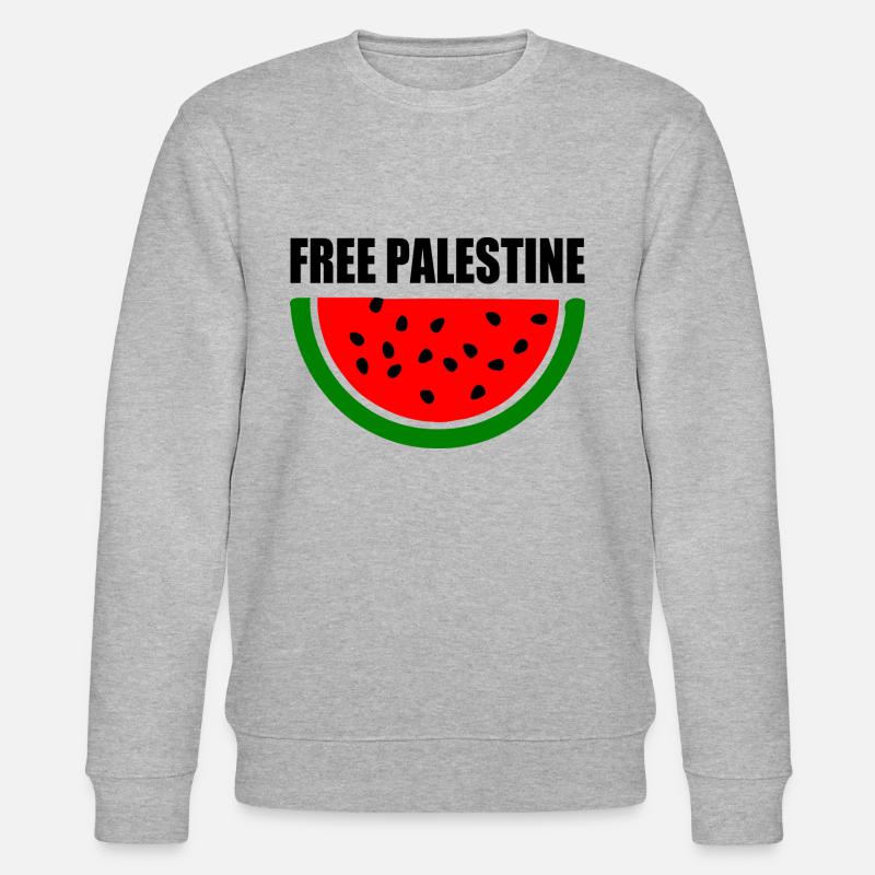 Free palestine Melon pastèque - Sweat bio CHANGER Stanley/Stella Unisexe - gris chiné