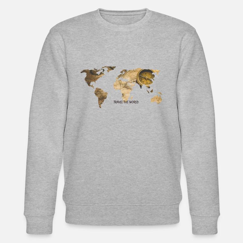 WORLD MAP - Stanley/Stella Unisex Bio-Sweatshirt CHANGER  - Grau meliert