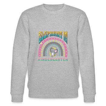 elefant im kindergarten regenbogen streifen design - Stanley/Stella Unisex Bio-Sweatshirt CHANGER  - Grau meliert - Vorne - Nik (191cm) & Marisol (170cm)