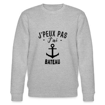 bateau - humour bateau - Sweat bio CHANGER Stanley/Stella Unisexe - gris chiné - Devant - Nik (191cm) & Marisol (170cm)