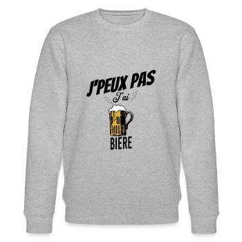 J'peux pas j'ai bière - Sweat bio CHANGER Stanley/Stella Unisexe - gris chiné - Devant - Nik (191cm) & Marisol (170cm)