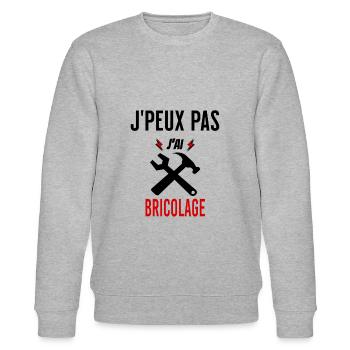 J'peux pas j'ai bricolage phrase humoristique - Sweat bio CHANGER Stanley/Stella Unisexe - gris chiné - Devant - Nik (191cm) & Marisol (170cm)