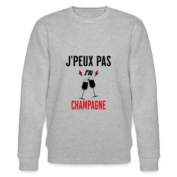 J'peux pas j'ai phrase humoristique - Sweat bio CHANGER Stanley/Stella Unisexe - gris chiné - Devant - Nik (191cm) & Marisol (170cm)