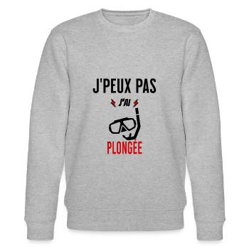 J'peux pas j'ai plongée phrase humoristique - Sweat bio CHANGER Stanley/Stella Unisexe - gris chiné - Devant - Nik (191cm) & Marisol (170cm)