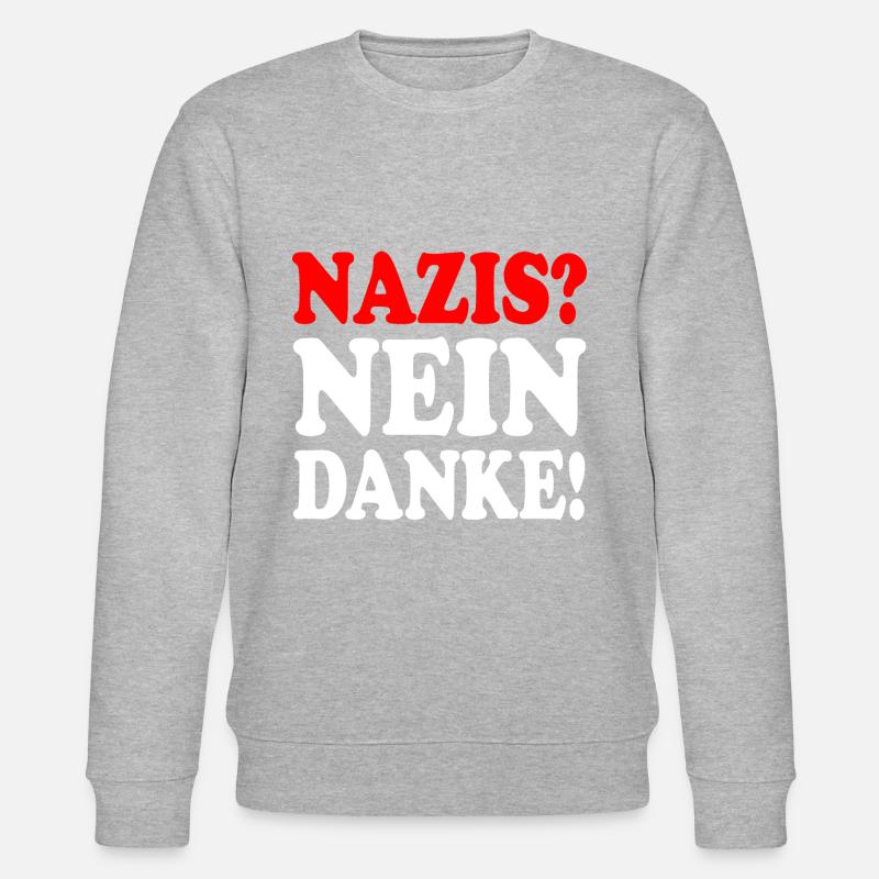 Nazis nein danke - Stanley/Stella Unisex Bio-Sweatshirt CHANGER - Grau meliert