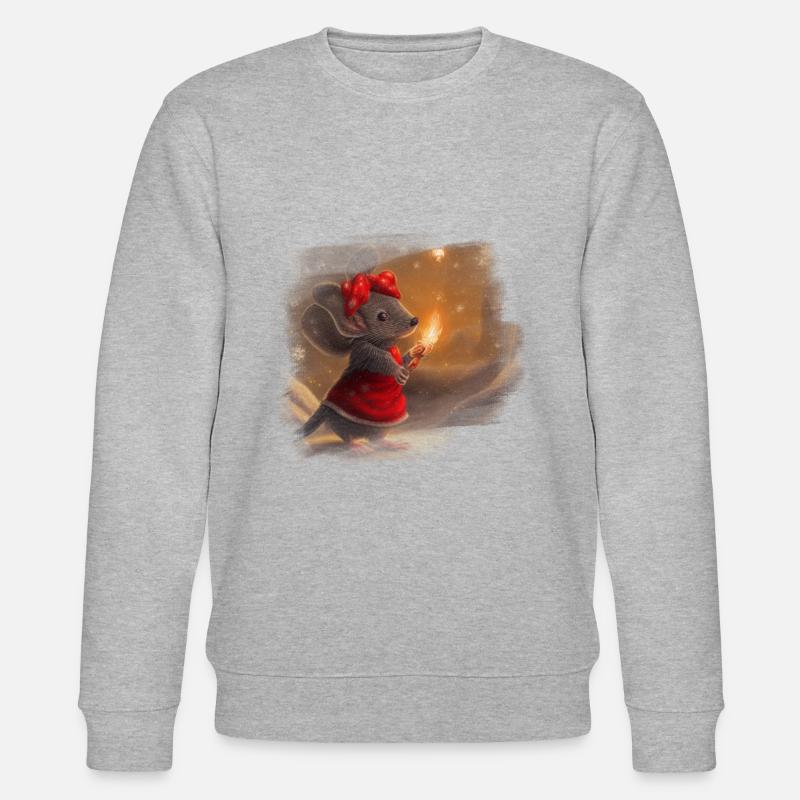 Maus Weihnachtsgeschenk - Stanley/Stella Unisex Bio-Sweatshirt CHANGER  - Grau meliert