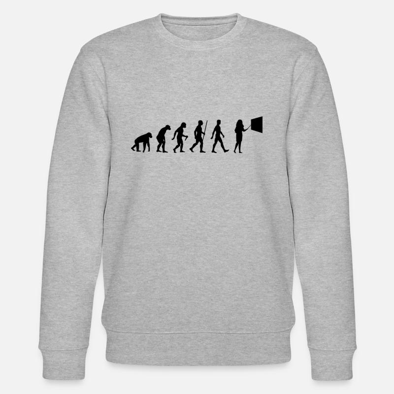 Lehrerin Evolution Schule Frauen - Stanley/Stella Unisex Bio-Sweatshirt CHANGER  - Grau meliert