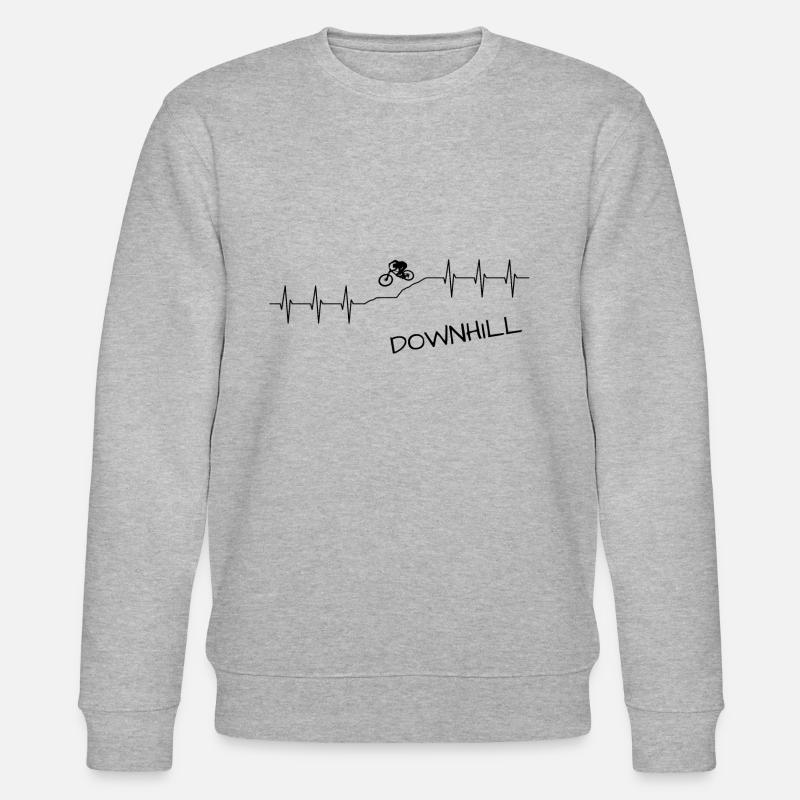 Downhill bmx Mtb Geschenk Herzschlag - Stanley/Stella Unisex Bio-Sweatshirt CHANGER  - Grau meliert