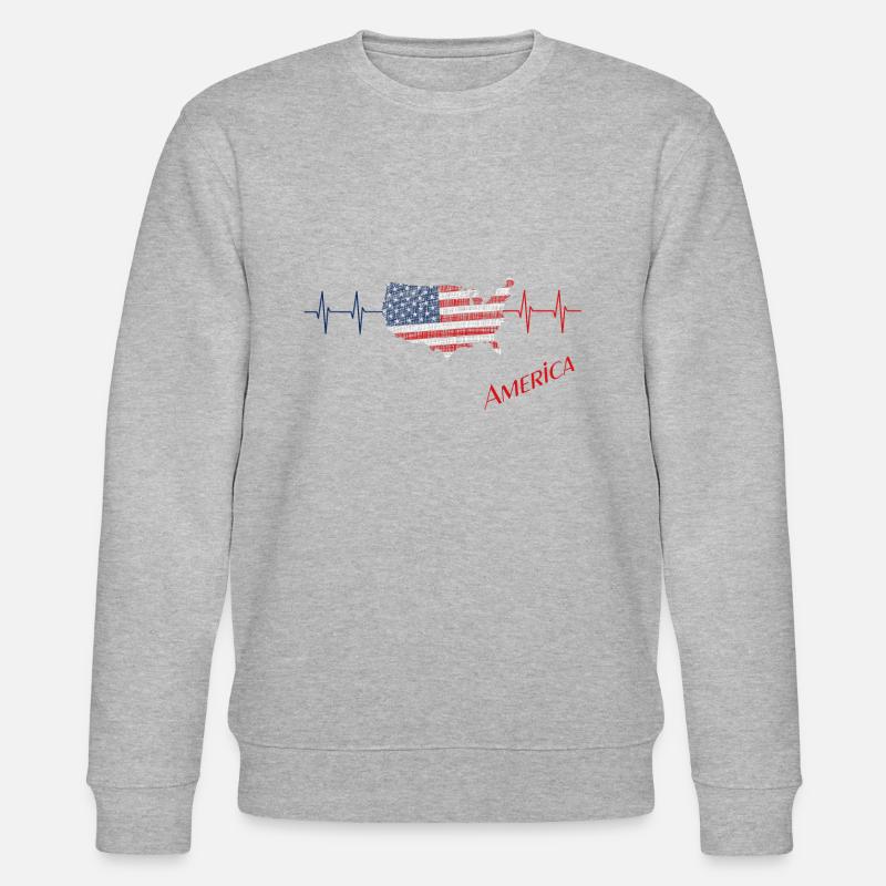 USA America - Stanley/Stella Unisex Bio-Sweatshirt CHANGER  - Grau meliert