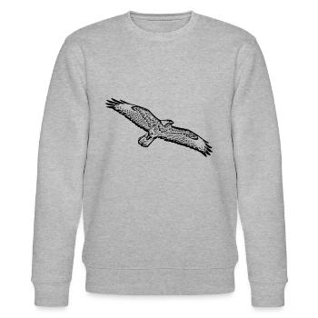 Bird of prey buzzard Buzzard Bird - Stanley/Stella CHANGER Unisex Organic Sweatshirt - heather grey - Front - Nik (191cm) & Marisol (170cm)