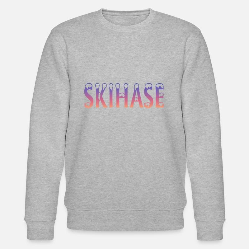 Skihase Skiing Geschenkidee - Stanley/Stella Unisex Bio-Sweatshirt CHANGER  - Grau meliert