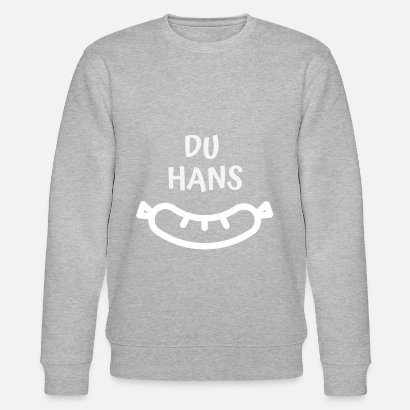 Hans Wurst Geck Geschenk Grillen - Stanley/Stella Unisex Bio-Sweatshirt CHANGER  - Grau meliert