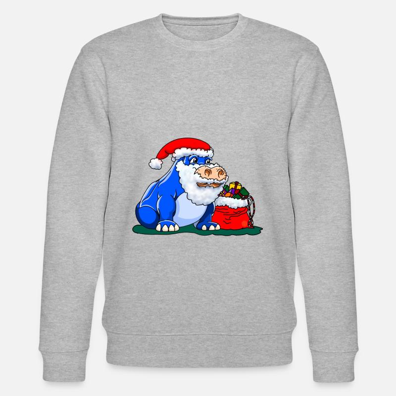 Weihnachtsmann Nilpferd - Stanley/Stella Unisex Bio-Sweatshirt CHANGER  - Grau meliert