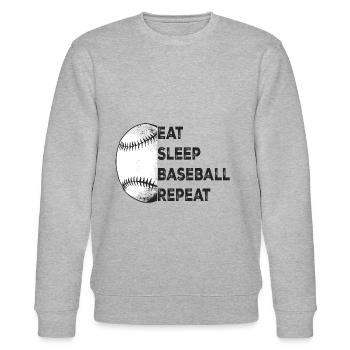 Eat Sleep Baseball Repeat pour les amateurs de baseball, sport - Sweat bio CHANGER Stanley/Stella Unisexe - gris chiné - Devant - Nik (191cm) & Marisol (170cm)