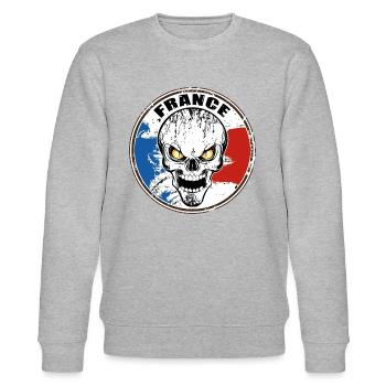 Skull France - Sweat bio CHANGER Stanley/Stella Unisexe - gris chiné - Devant - Nik (191cm) & Marisol (170cm)
