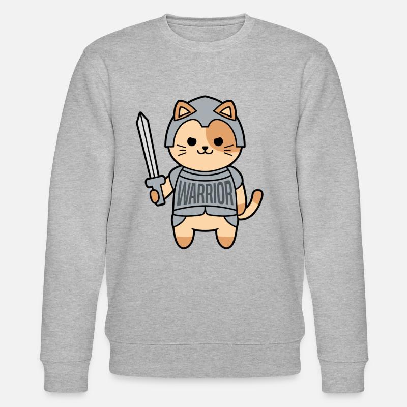 WARRIOR Katze - Stanley/Stella Unisex Bio-Sweatshirt CHANGER  - Grau meliert