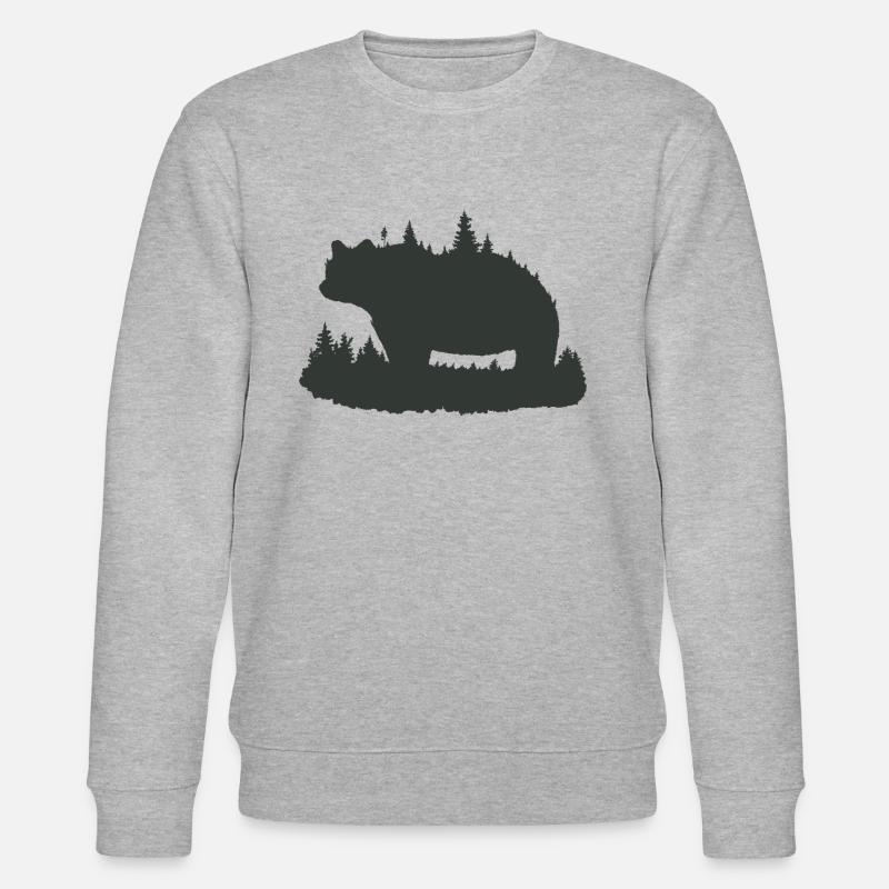 Bär mit Waldfell. - Stanley/Stella Unisex Bio-Sweatshirt CHANGER - Grau meliert