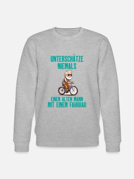 Fahrrad - Alten Mann - Stanley/Stella Unisex Bio-Sweatshirt CHANGER  - Grau meliert