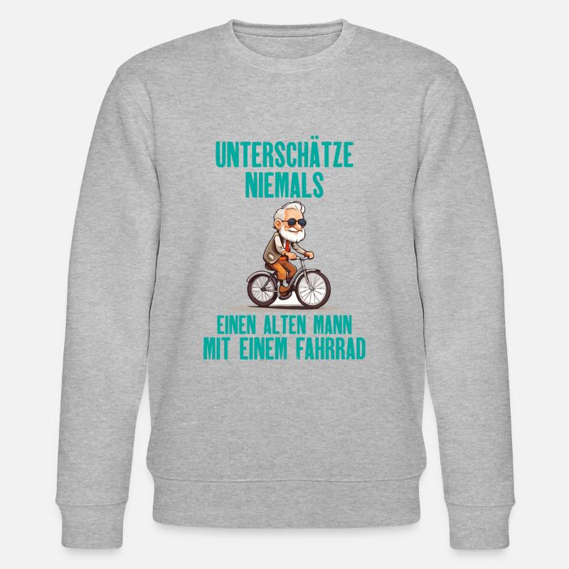 Fahrrad - Alten Mann - Stanley/Stella Unisex Bio-Sweatshirt CHANGER  - Grau meliert