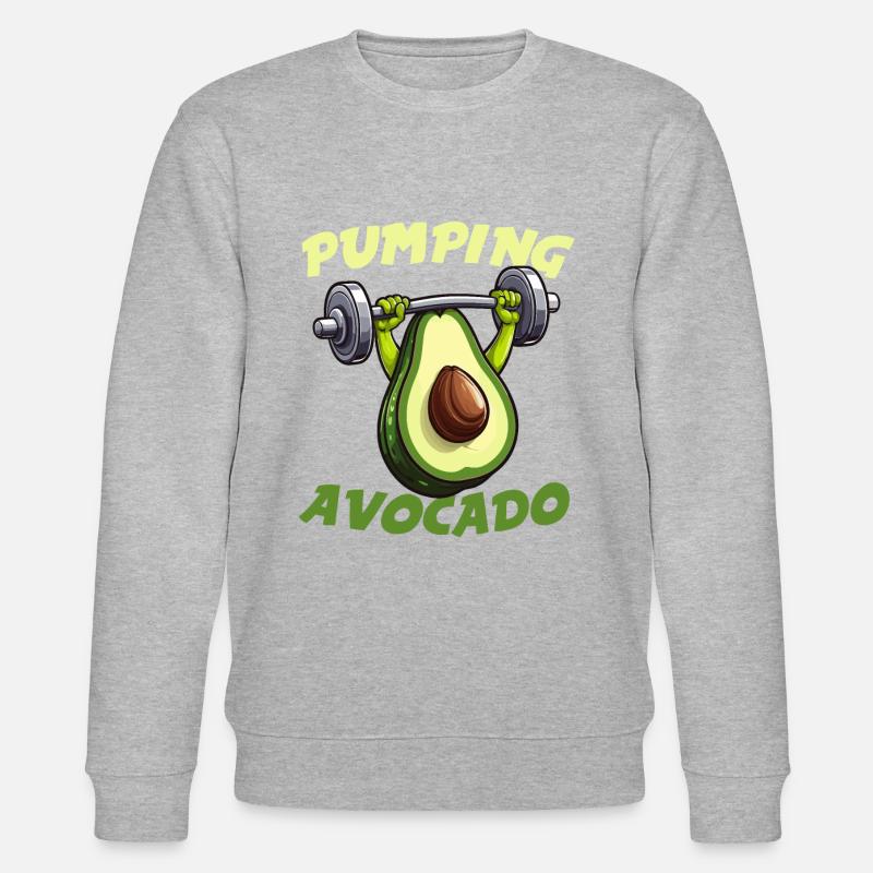 Pumping Avocado - Stanley/Stella Unisex Bio-Sweatshirt CHANGER  - Grau meliert