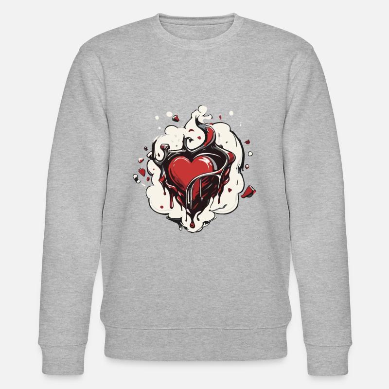 Coeur abstrait - Sweat bio CHANGER Stanley/Stella Unisexe - gris chiné