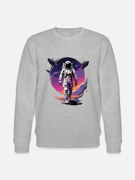 Astronaut Dämmerung Spaziergang - Stanley/Stella Unisex Bio-Sweatshirt CHANGER  - Grau meliert