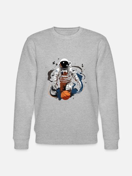 Basketball im Weltall - Stanley/Stella Unisex Bio-Sweatshirt CHANGER  - Grau meliert