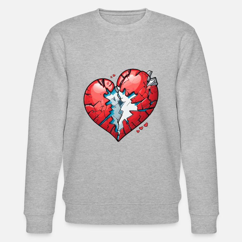 Gebrochenes Herz - Stanley/Stella Unisex Bio-Sweatshirt CHANGER  - Grau meliert