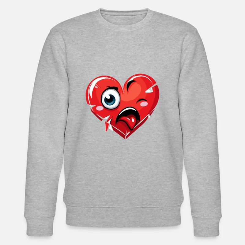 Broken Heart - Stanley/Stella Unisex Bio-Sweatshirt CHANGER  - Grau meliert