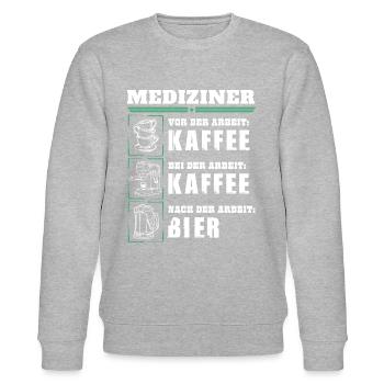 Mein Tagesablauf als Mediziner - Stanley/Stella Unisex Bio-Sweatshirt CHANGER  - Grau meliert - Vorne - Nik (191cm) & Marisol (170cm)
